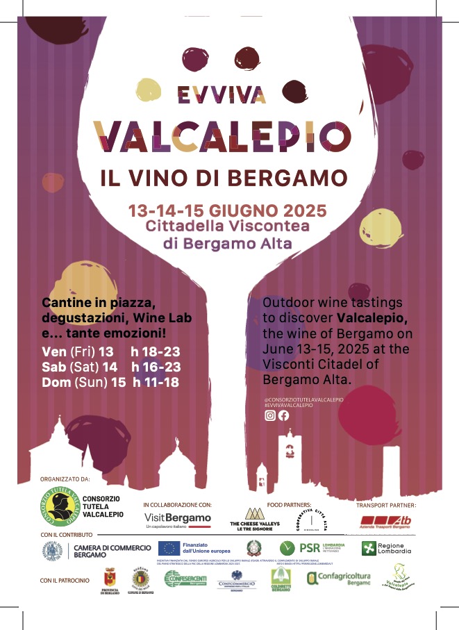 Evviva Valcalepio - 5-6-7 luglio 2024 - Cittadella Viscontea di Bergamo Alta